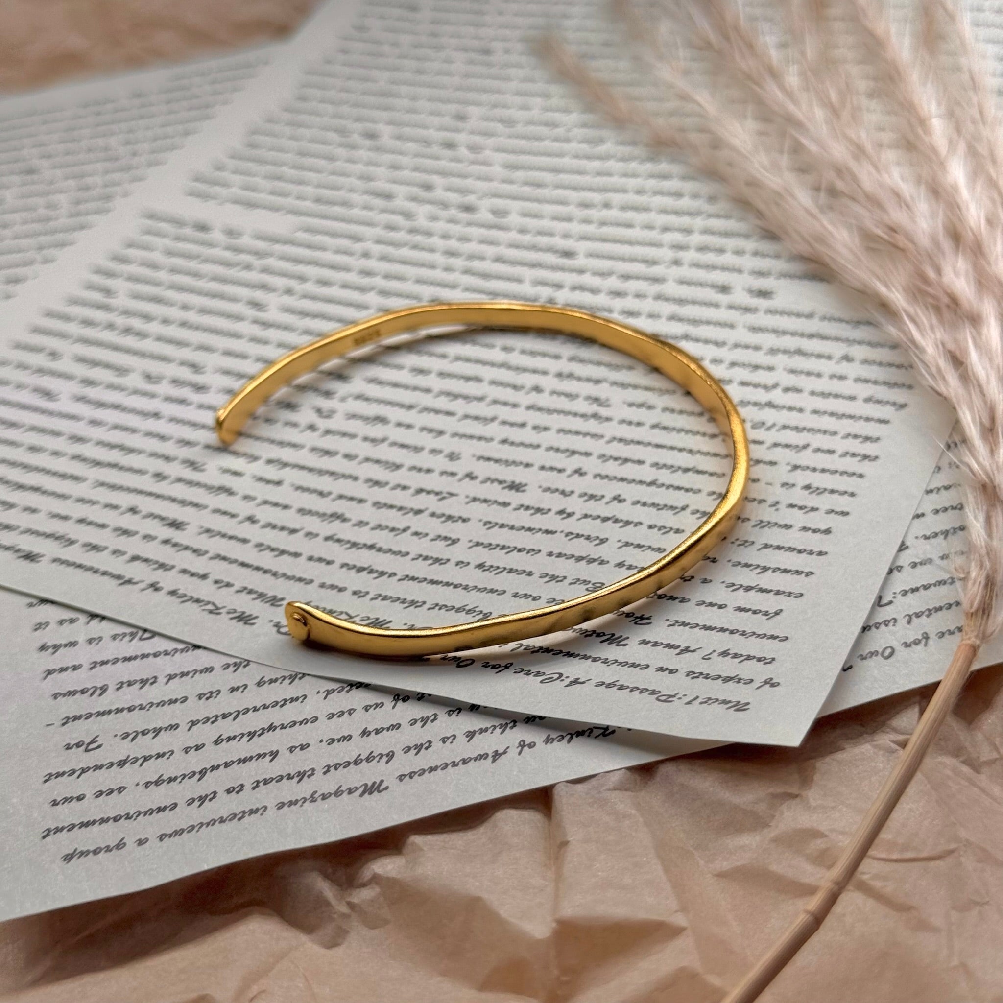 Vintage Gold & Silver S925 Open Cuff Bracelet