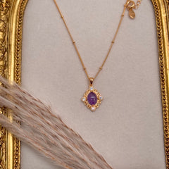 S925 Silver Gothic Lace Amethyst Necklace
