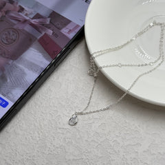 S925 Sterling Silver Sparkling Zircon Necklace