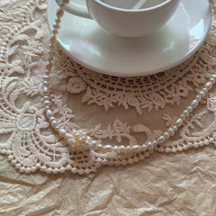 Natural Gradient Pearl Ball S925 Silver Necklace