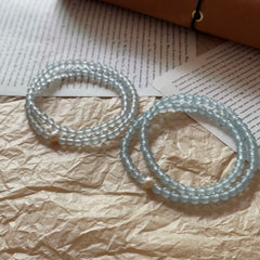 Aquamarine & Freshwater Pearl Double-Strand Bracelet