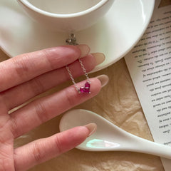 S925 Sterling Silver Mini Heart Adjustable Bracelet