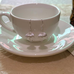 S925 Silver Vintage Gold-Engraved Umbrella Stud Earrings