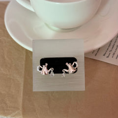 S925 Sterling Silver Teapot Zircon Stud Earrings