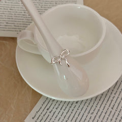 S925 Silver Ribbon Bow Open Ring