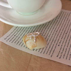 S925 Silver Ribbon Bow Open Ring