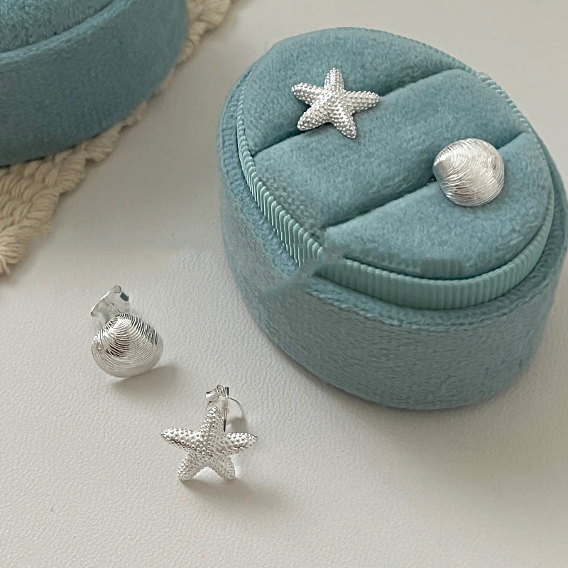 Starry Sea Shell Asymmetrical Earrings