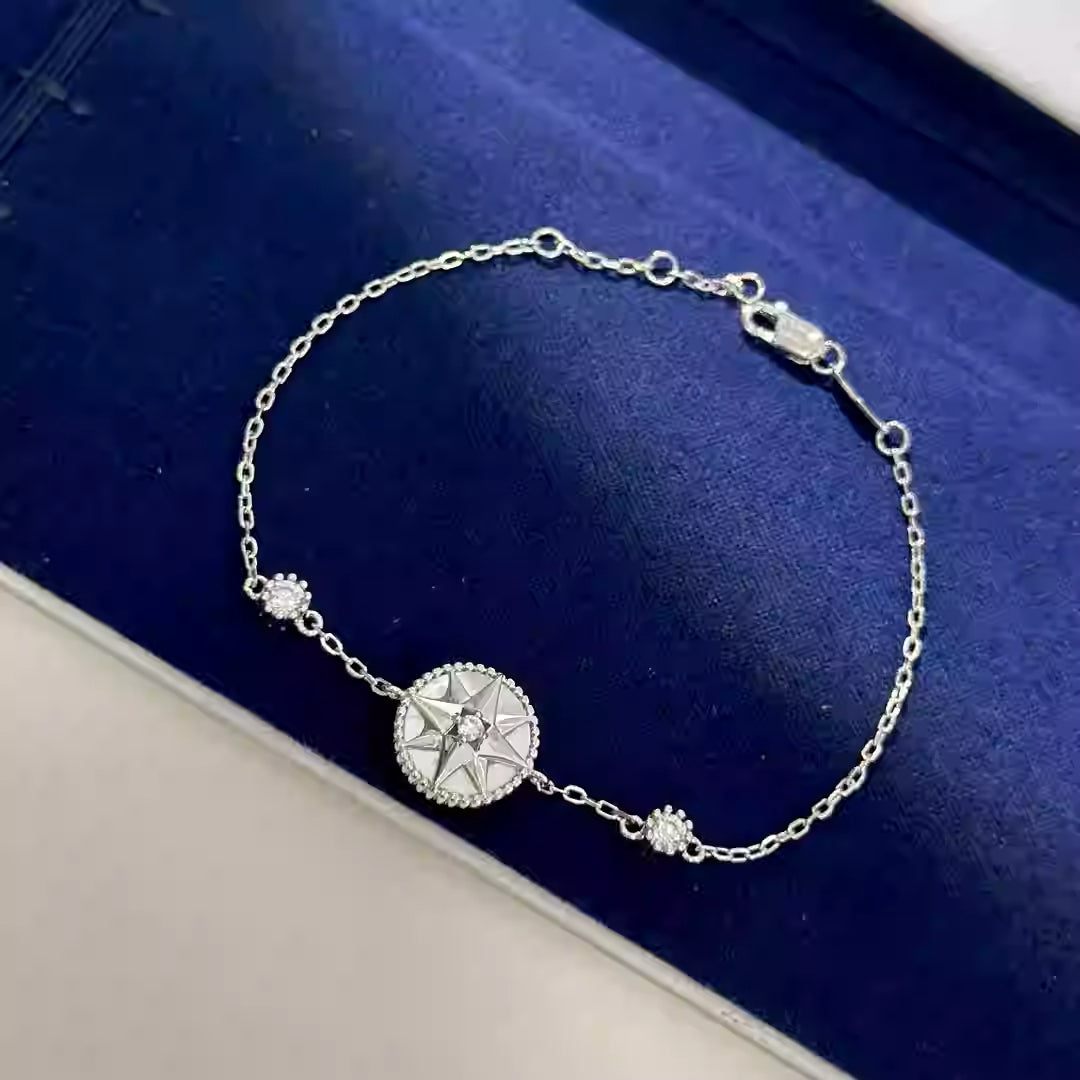 Eight-pointed Star Silver Shell Bracelet