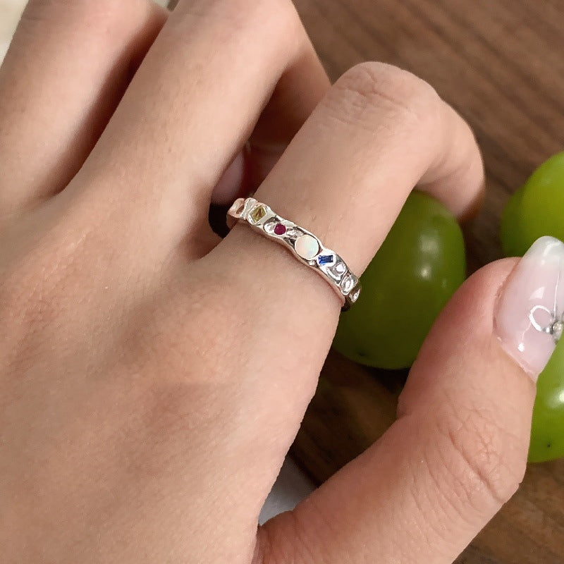 S925 Silver Multi-Gemstone Ring