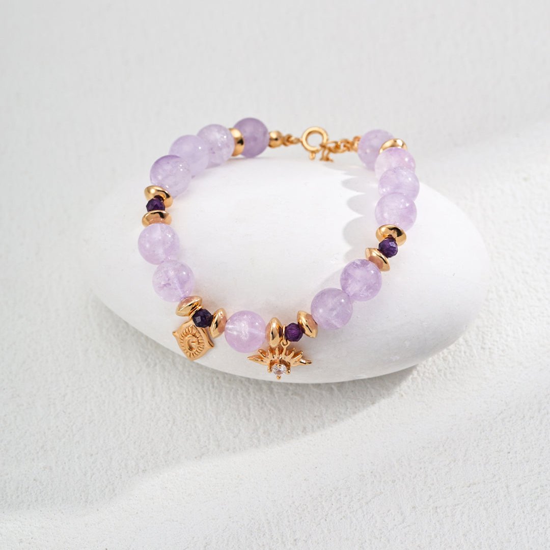 S925 Silver Gold-Plated Lavender Amethyst Zircon Bracelet