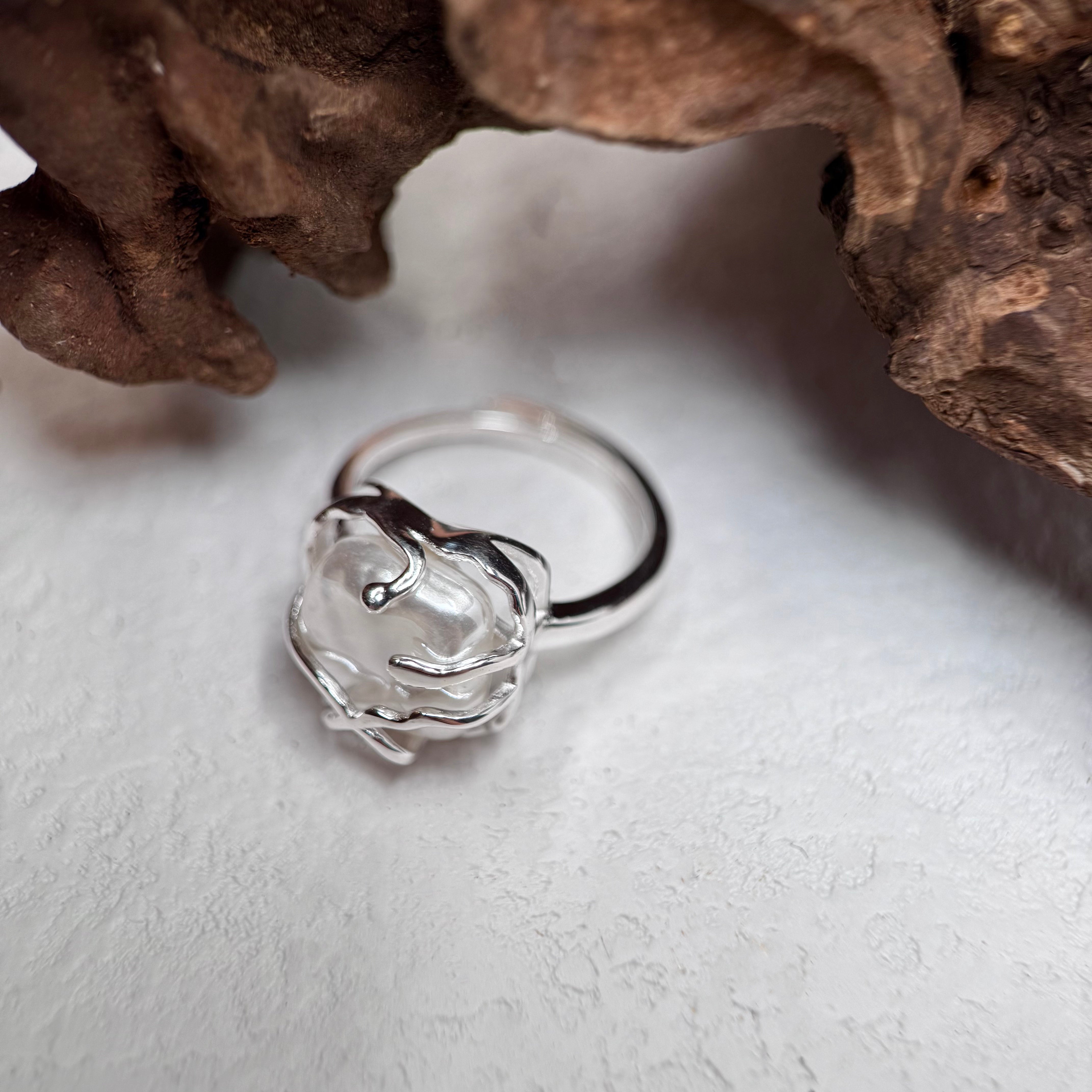 Baroque Pearl Ring in S925 Silver