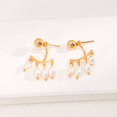 Roman Holiday S925 Silver Gold-Plated Convertible Pearl Stud Earrings