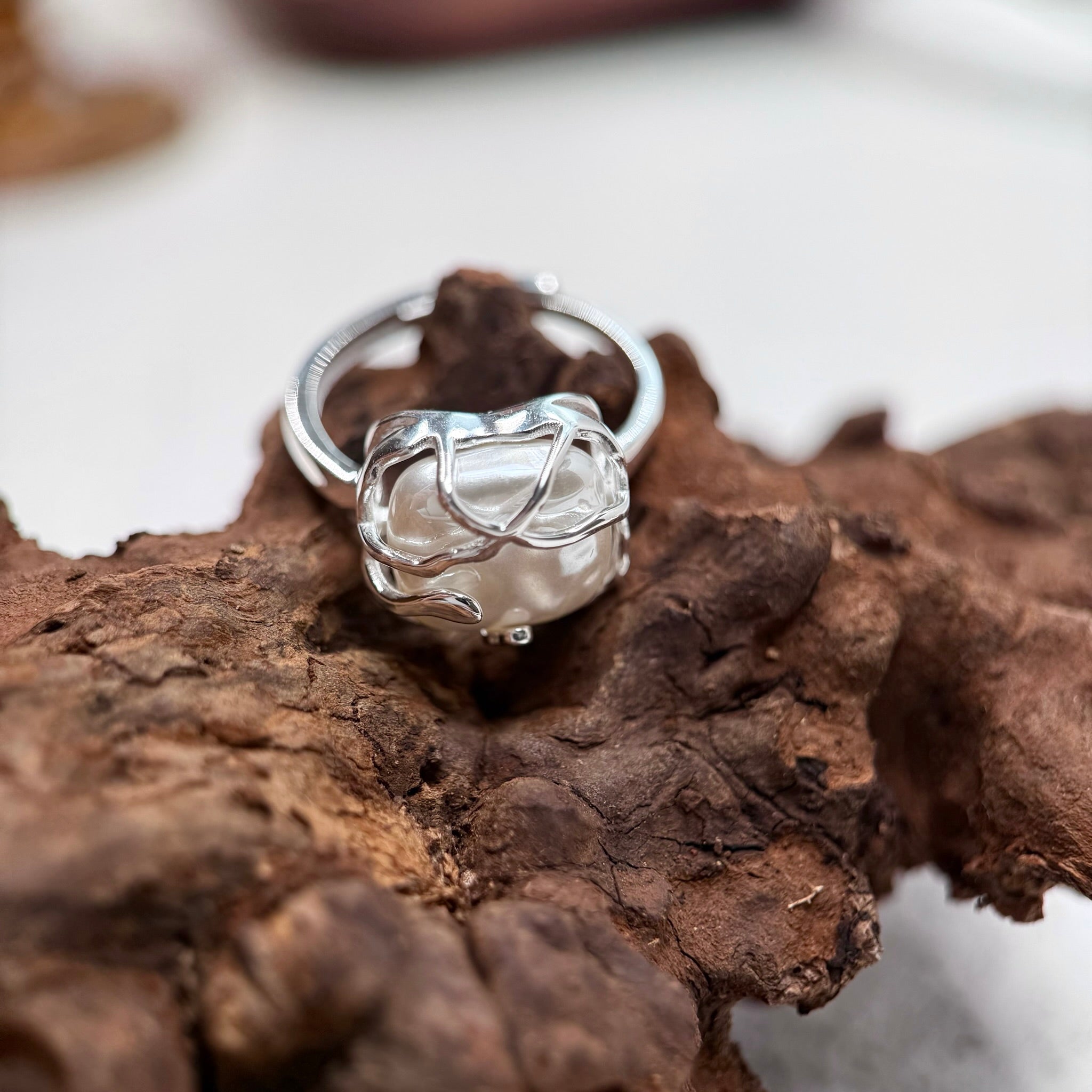 Baroque Pearl Ring in S925 Silver