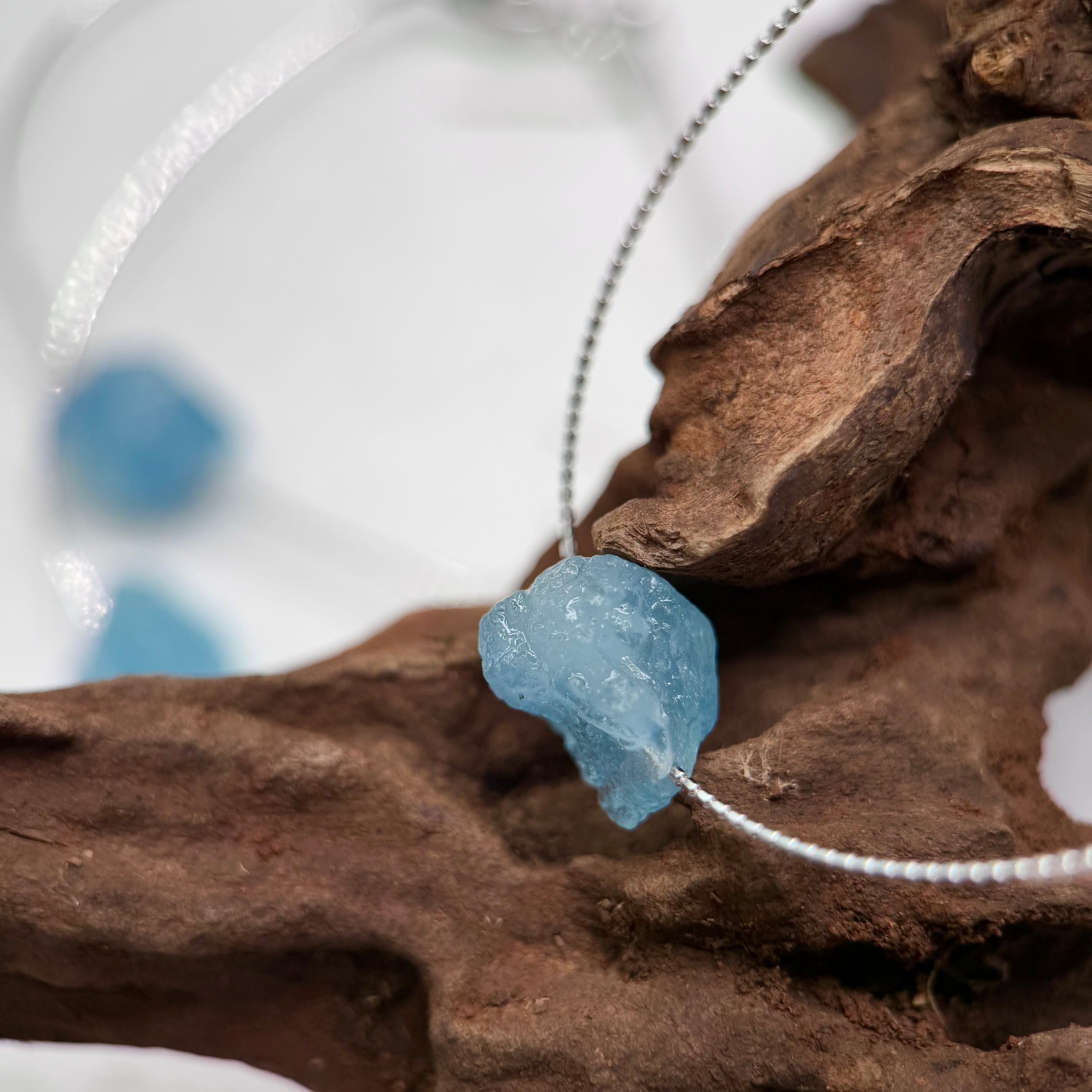 Raw Aquamarine Bracelet in S925 Silver